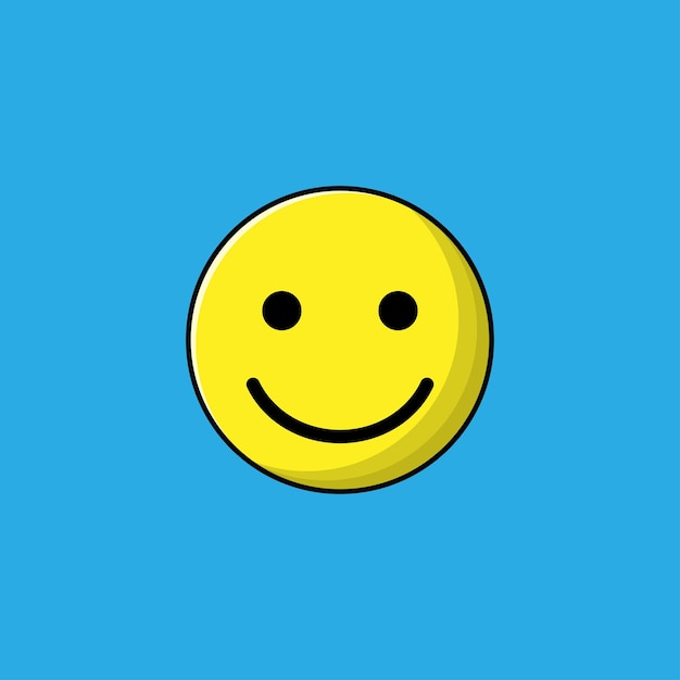 Smiley bola emoji icono vector ilustración. icono de cara sonriente.