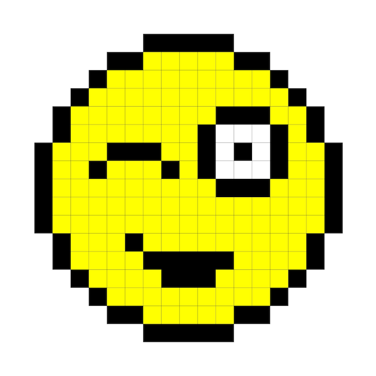 Vector smiley pixel art style en vector de fondo blanco