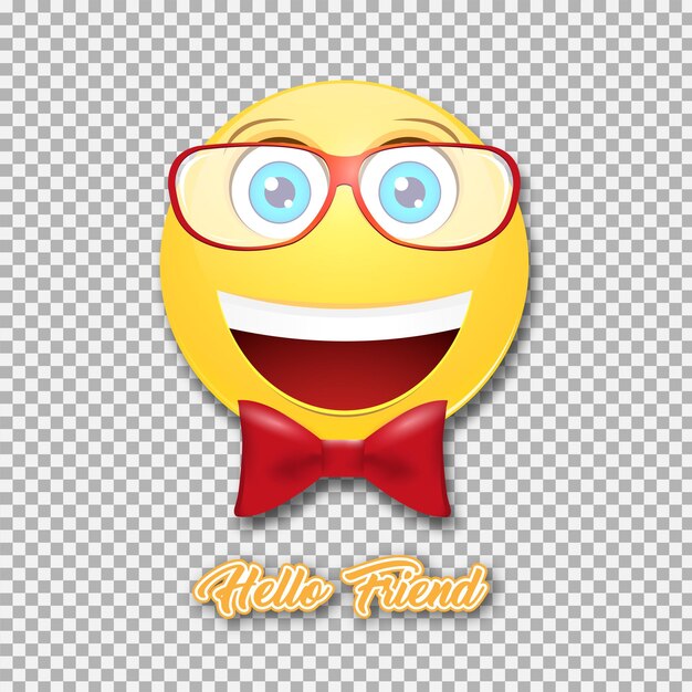 Vector smiley sonriente con gafas.