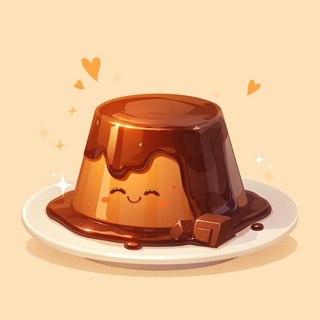 Vector smooth chocolate mousse desierto arte de dibujos animados