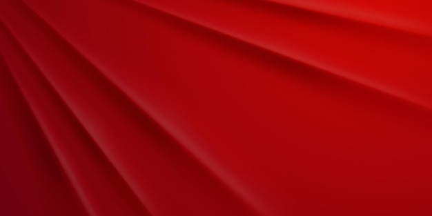 Smooth red folds create a dynamic abstract background with diagonal lines and subtle shading effects