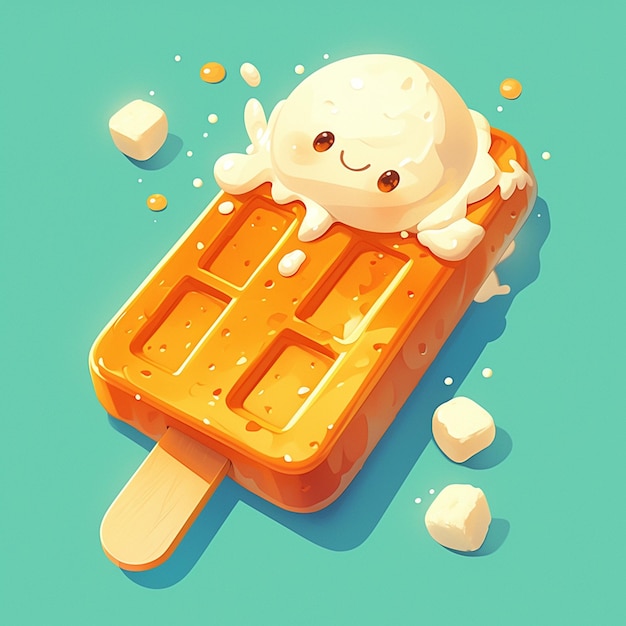 Vector smores helado con malvavisco y graham