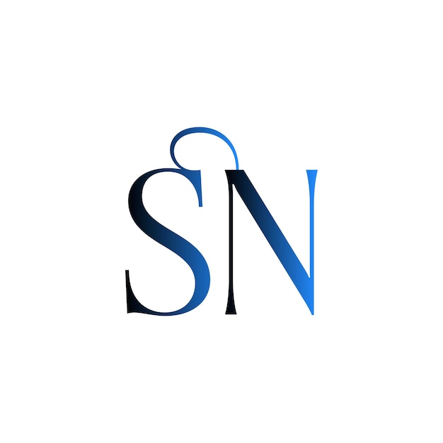 SN diseño inicial creativo moderno minimalista atemporal espacio negativo monograma logotipo de negocio