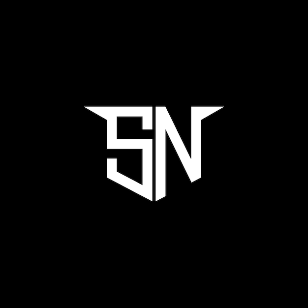SN Logotipo de construcción moderna con diseño simétrico