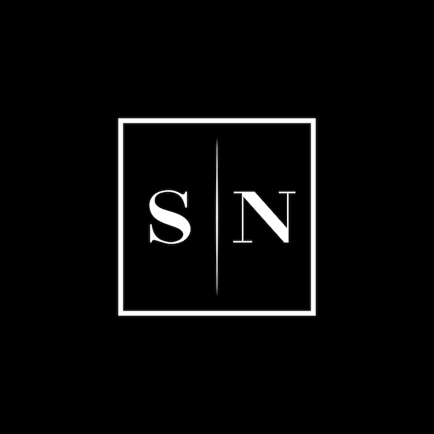 SN Logotipo de tipografía minimalista