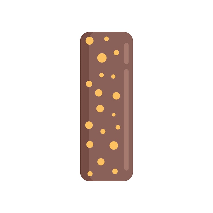 Vector snack bar producto icono vector plano comida granola chocolate saludable aislado
