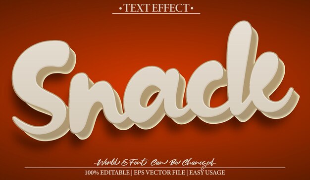 Snack Efecto de texto vectorial editable Alfabeto comida rápida papas fritas de chocolate poco saludables