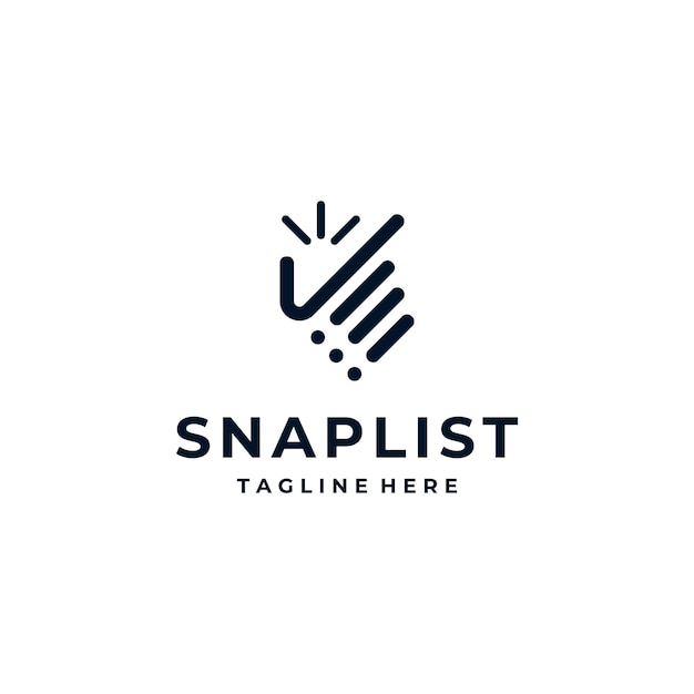 Vector snap hand check list survey data schedule logo design inspiration