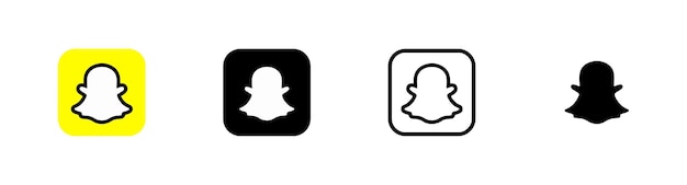 Snapchat Diferentes estilos de color Logotipo de Snapchat iconos de redes sociales Iconos vectoriales redes sociales y logotipos de redes sociales