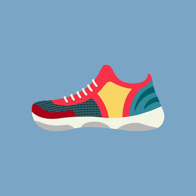 Sneaker aislado colorido calzado deportivo zapatos para fitness y actividad diaria ilustración de vector de objeto plano