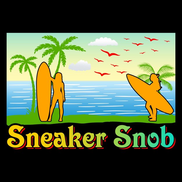 Sneaker Snob SVG Summer Sublimation Vector Graphic T-Shirt Design.