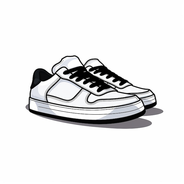 Vector sneaker de tarjeta de visita de dos tonos negro y blanco