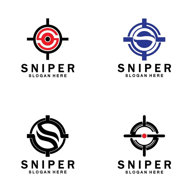 Sniper aim target vector logo inicial s target logo vector
