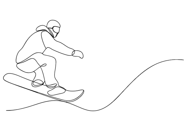 El snowboarder en acción