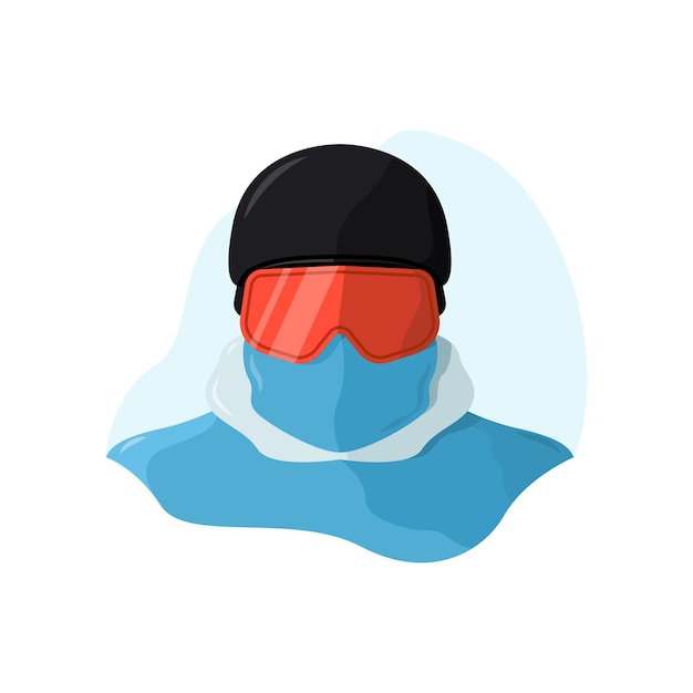 Snowboarder con casco y máscara de snowboard