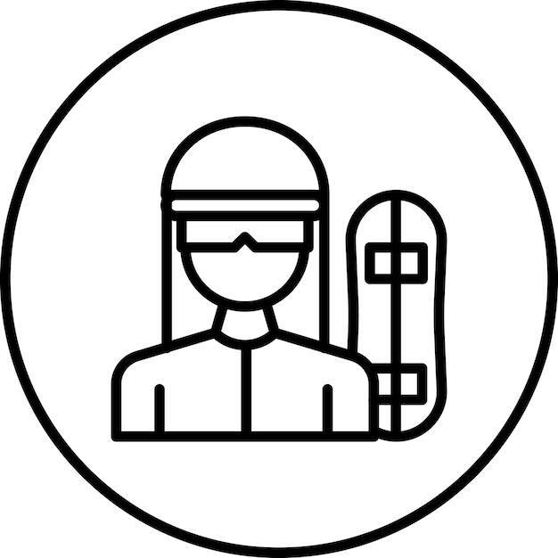 Snowboarder Imagen vectorial de icono femenino Se puede usar para la estación de esquí