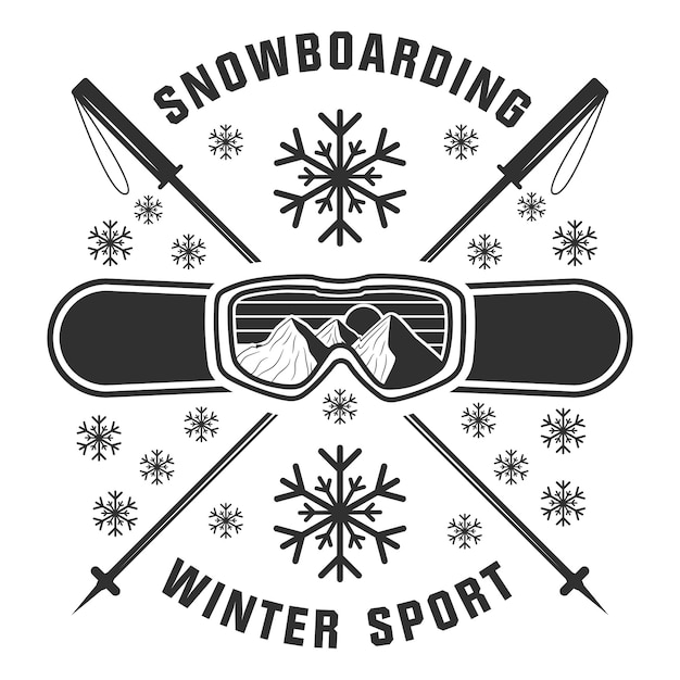 Snowboarding Tipografía Snowboarding Vector Snowboard Tipografía Tipográfica Emoción del invierno