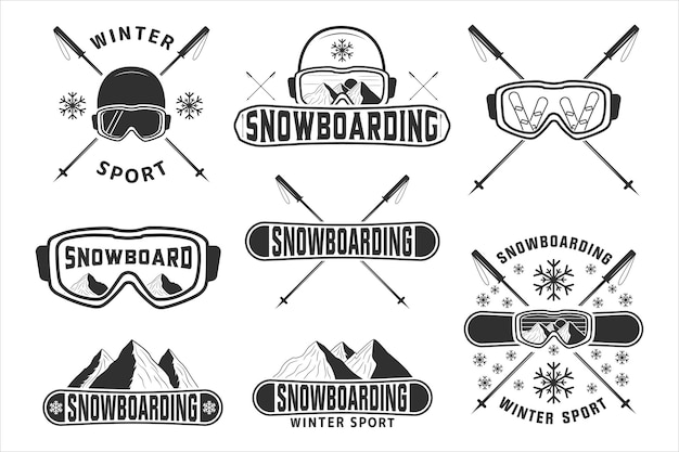 Snowboarding Typography Bundle Snowboarding Vector Bundle Snowboard Typography Typographic Invierno