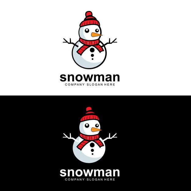 Snowman Logo Snowman Winter Vector Y Navidad Invierno Y Año Nuevo