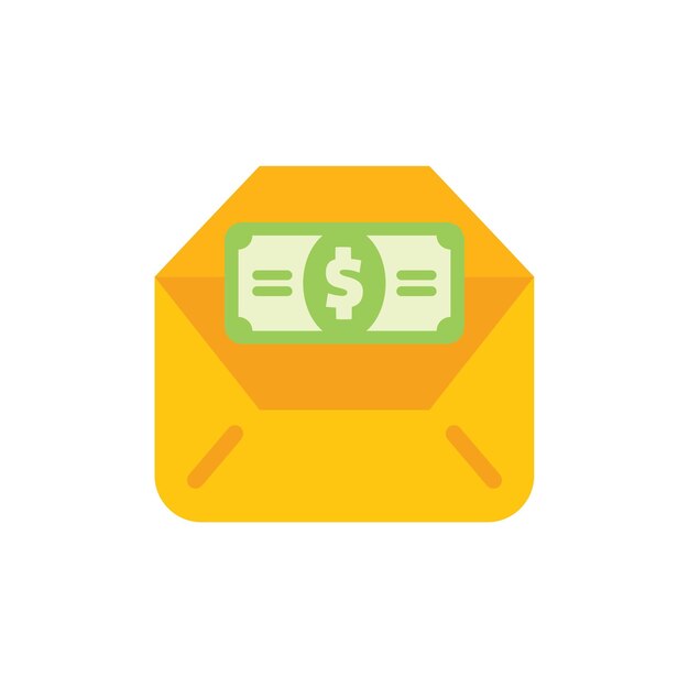 Sobre abierto amarillo que contiene un billete de un dólar para enviar dinero