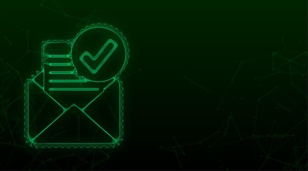 Sobre y documento abiertos con marca de verificación verde. Correo electrónico de verificación. Ilustración vectorial de stock