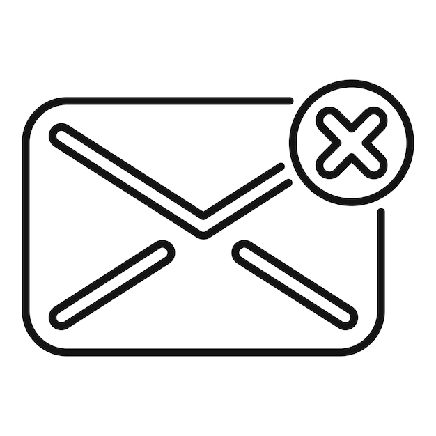Sobre con icono de eliminación que muestra el mensaje de correo electrónico no enviado