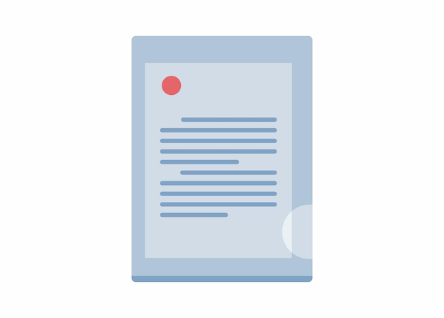 Sobre de plástico transparente que contiene una letra Ilustración plana simple