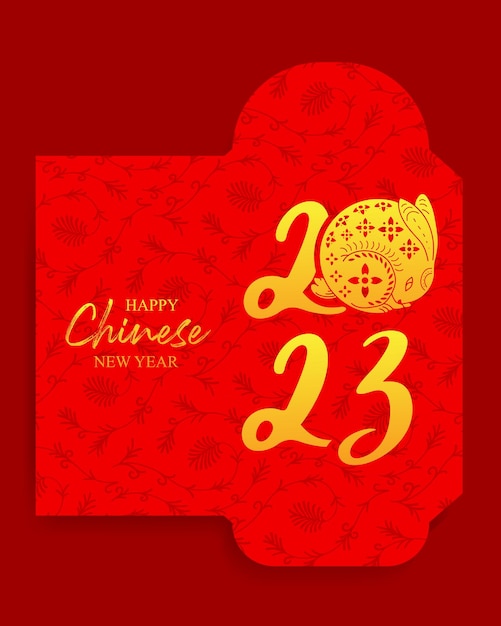 Vector sobre rojo de la suerte del año nuevo chino 2023