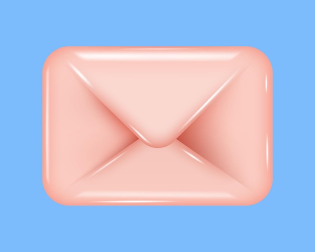 Sobre rosa cerrado en estilo de dibujos animados en 3D