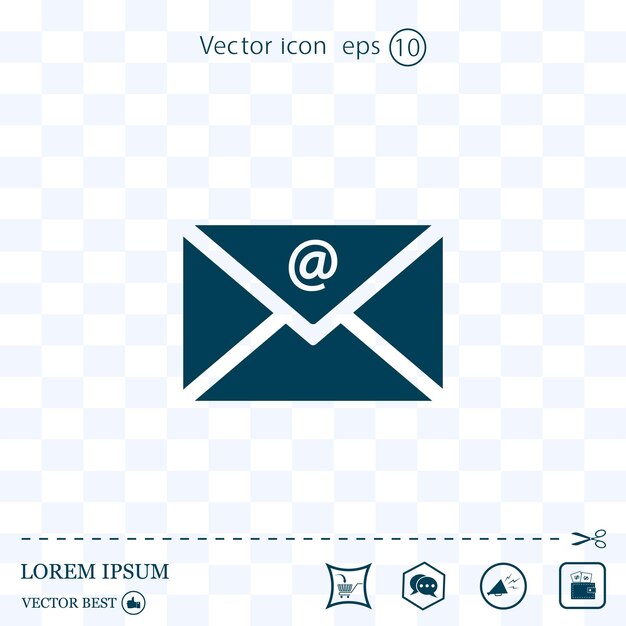 Sobre de símbolo de correo electrónico en la ilustración de vector de mano sobre un fondo claro Eps 10