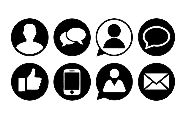 sociales iconos conjunto de medios