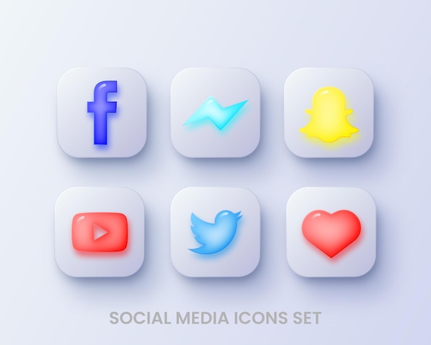 Vector sociales iconos conjunto de medios