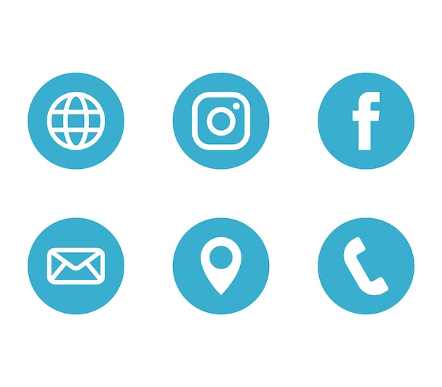 sociales iconos conjunto de medios