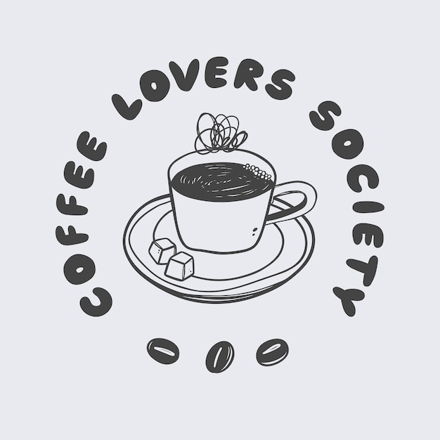 Sociedad de amantes del café Impresión de eslogan de tipografía retro