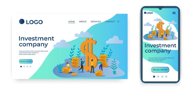 Sociedad de inversiónPlantilla para la interfaz de usuario de la página de inicio del sitio webPlantilla de página de aterrizaje