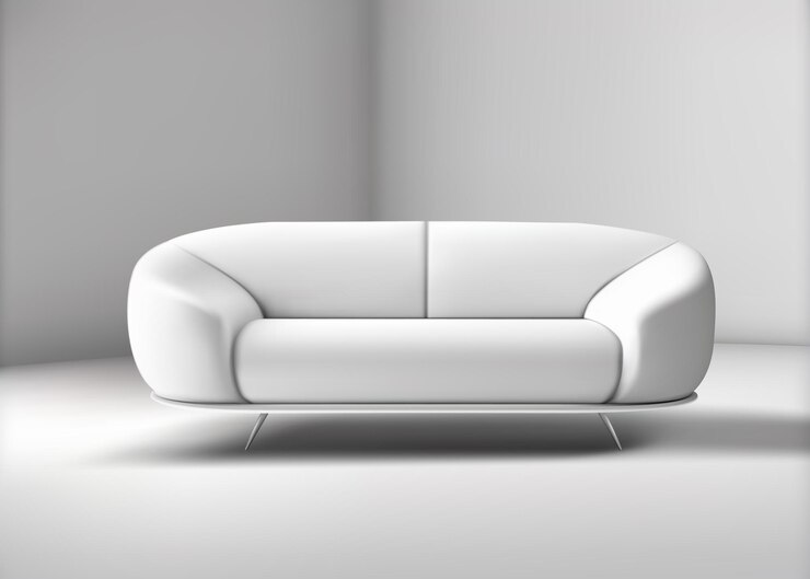 Vector sofá blanco minimalista moderno en un espacio limpio