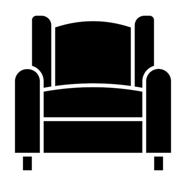 El sofá de cine Glyph Ilustración negra sólida