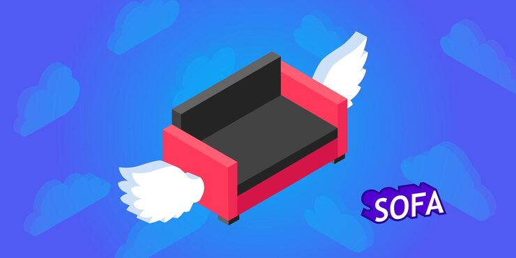 Vector sofá diseño isométrico icono vector web ilustración 3d colorido concepto