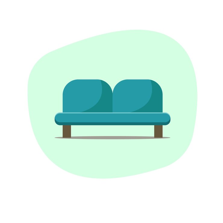 Vector sofá moderno en un fondo brillante icono del sofá ilustración vectorial