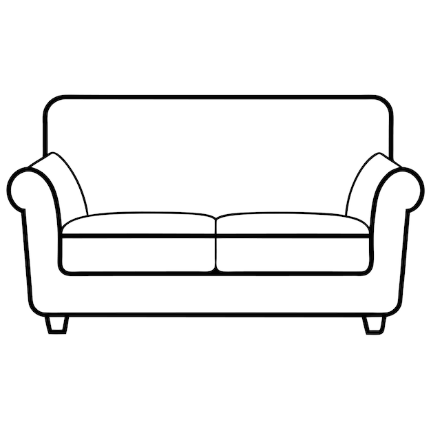 Sofá moderno en el vector de la sala de estar