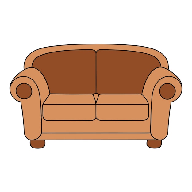 Sofá moderno en el vector de la sala de estar