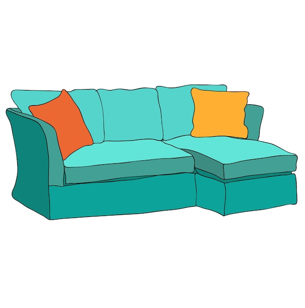 Vector sofá muebles aislados