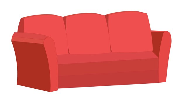 Sofa rojo vectorial para la sala de estar Muebles de sofá modernos