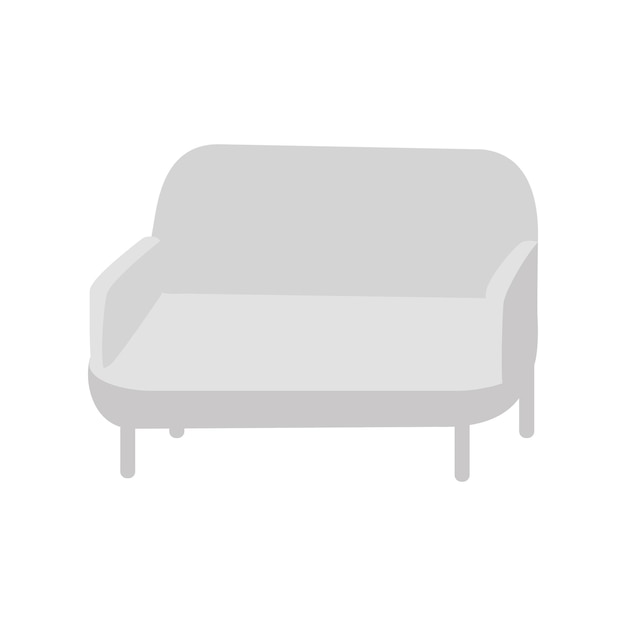 Sofá sofá en estilo plano Divan sofá aislado sobre fondo blanco.