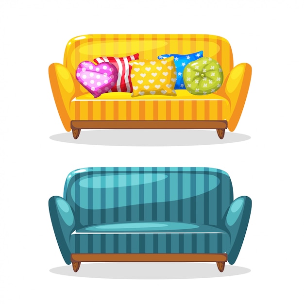 Sofa suave y colorida hecha en casa