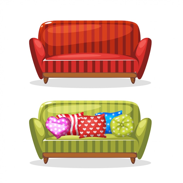 Sofa suave y colorida hecha en casa