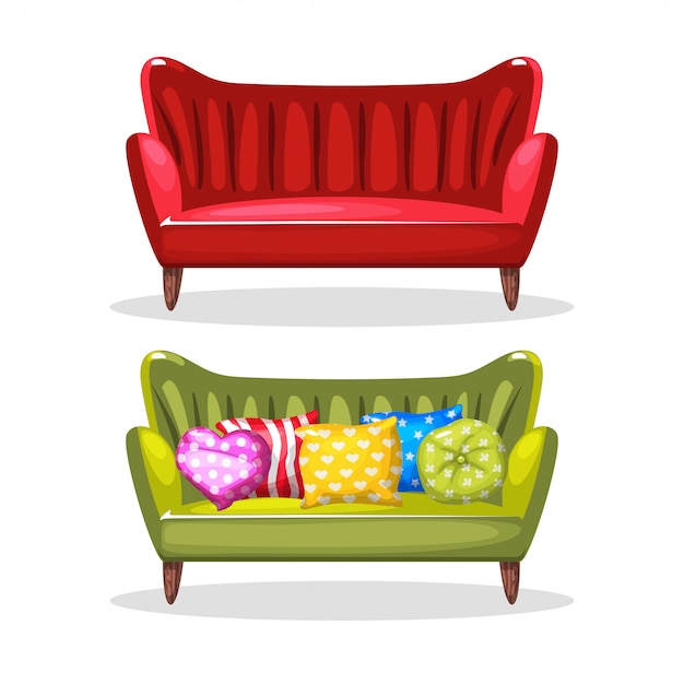 Sofa suave y colorida hecha en casa