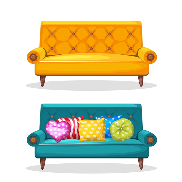 Sofa suave y colorida hecha en casa