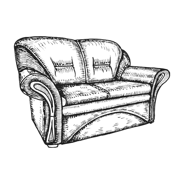 Sofá vector dibujo a mano