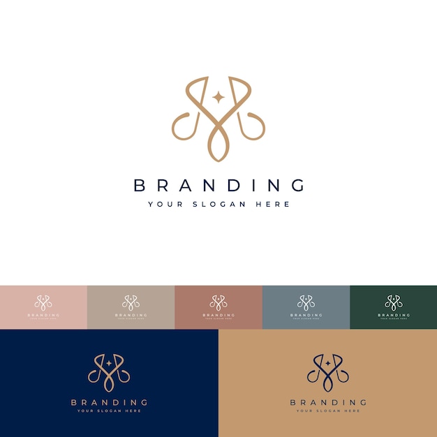 Sofisticada plantilla de logotipo de monograma M para la marca clásica